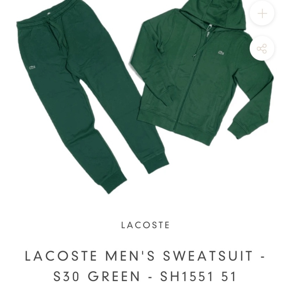 LaCoste Green Joggers& Hoodie